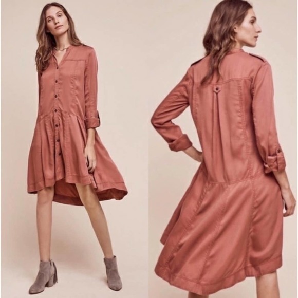 HOLDING HORSES Dresses & Skirts - ANTHROPOLOGIE | Holding Horses Mariona Burnt Red Shirtdress Size 4